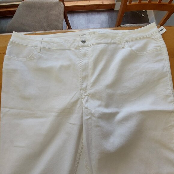 Old Navy Plus Size White Cotton Wow High Rise Skinny Jean Pants Size 26 - Picture 1 of 11